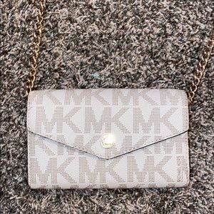 Michael Kors White Monogram Crossbody Purse